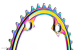 Shimano 8000 / 9100 110x4 2x Premium Oval Chainrings - PVD Rainbow