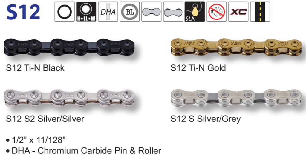 YBN S12 12 Speed Chains QARV Imports