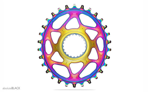 OVAL DIRECT MOUNT CHAINRING FOR SHIMANO XTR, XT, SLX and Deore - PVD RAINBOW