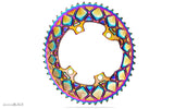 Shimano 8000 / 9100 110x4 2x Premium Oval Chainrings - PVD Rainbow