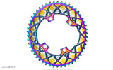 Shimano 8000 / 9100 110x4 2x Premium Oval Chainrings - PVD Rainbow