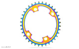 Shimano 8000 / 9100 110x4 2x Premium Oval Chainrings - PVD Rainbow