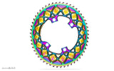 Shimano 8000 / 9100 110x4 2x Premium Oval Chainrings - PVD Rainbow