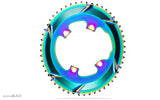 Shimano 8000 / 9100 110x4 2x Premium Oval Chainrings - PVD Rainbow