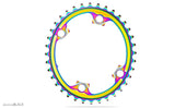 Shimano 8000 / 9100 110x4 2x Premium Oval Chainrings - PVD Rainbow