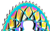 Shimano 8000 / 9100 110x4 2x Premium Oval Chainrings - PVD Rainbow