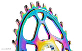 OVAL DIRECT MOUNT CHAINRING FOR SHIMANO XTR, XT, SLX and Deore - PVD RAINBOW